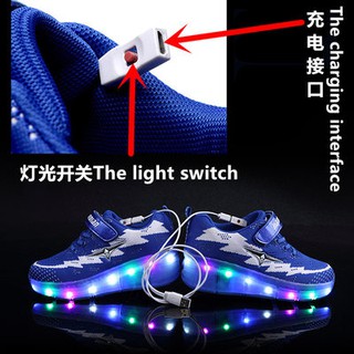 Breathable children boys and girls charging runaway shoes invisible double-wheel Skates roller skate