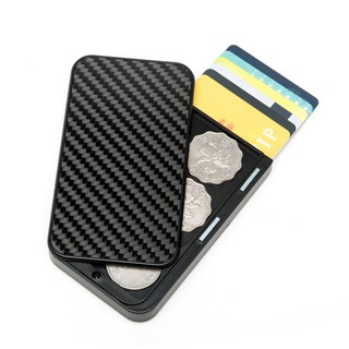 Carbon Fiber Smart Coin Men Wallet Multi-card RFID Blocking Money Bag Security Aluminum Credit Card Holder Slim Business Card Case Phone Case