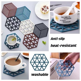 set of 4 pcs silicone Non-slip placemat Heat resistant cup mat Hot Pad heat insulation Coasters