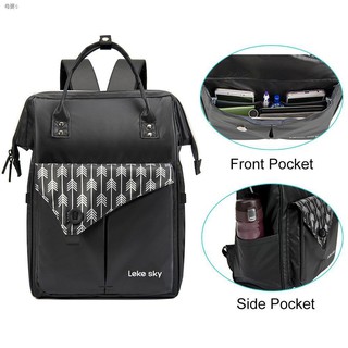 ▽►✽Lekesky baby diaper bag large black storage bag waterproof backpack can be business backpack