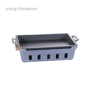 Aluminum alloy charcoal barbecue grill rectangle commercial grilled fish pan environmental protection oil heating holding stove