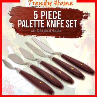 5Pcs Mixed Palette Knife Painting Set Palette Spatula Scraper For Artist Oil Painting Art Supplies (1)