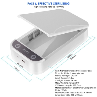 Portable UV Sterilizer Cellphone Sanitizer Disinfection Box for Smartphone Mask Jewelry Key Glasses (6)