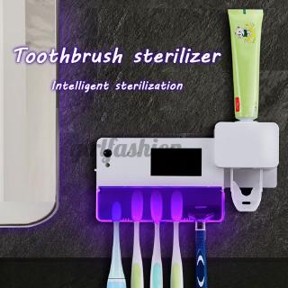 Solar Toothpaste Dispenser UV Toothbrush Sterilizer Holder Cleaner Automatic