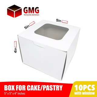 Cake Pastry Box w/ window Glossy Finish 5 x 5 x 4 inches (10pcs)