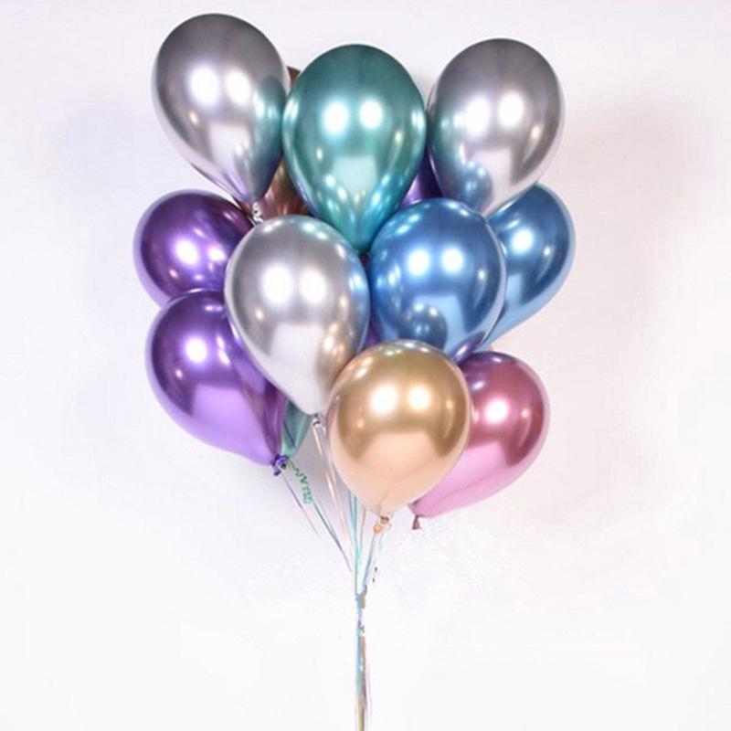 10pcs 12'' Metallic Color Latex Balloon Air Helium Balloon Wedding Party Decor