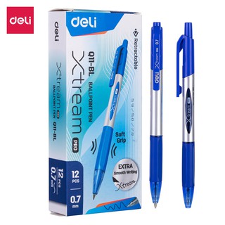 DELI Smooth Ballpoint Pen Low Viscosity Ink Refill Signing 0.7mm Black Blue Office School Writing