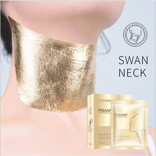10Pcs PIBAMY Gold Firming Neck Mask Moisturizing and Moisturizing Neck Mask Shrink Pore Beauty Neck Wrinkle Cream
