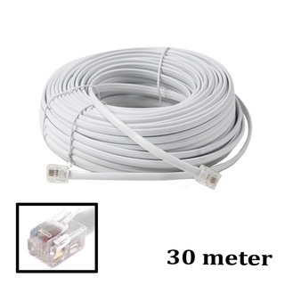 ✲RJ11 Cable Telephone Line Wire - 30 Meters (White)☁