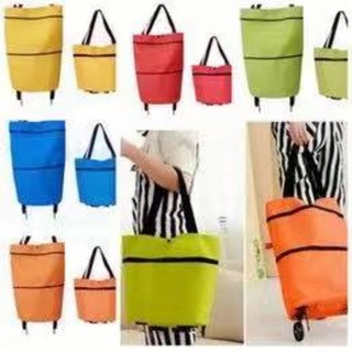 luggage◇⊙(ELLA SHOP) Foldable shopping Bag with Wheels