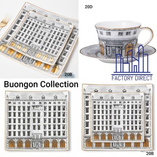 FACTORYDIRECTPH Buongon Collection Fornasetti Ins Bone China Dinnerware Set Plates Cup & Saucer