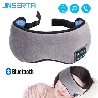 （cod） JINSERTA Wireless Stereo Bluetooth Earphone Sleep Mask 5.0 Bluetooth Sleep Soft Earphones Support Handsfree Sleeping Eye Mask