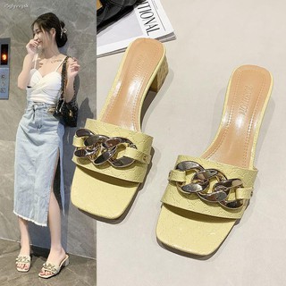 Low price❐✚2021 Fashion Sandals Baotou Half Slippers Women s Summer Thick Heel Female Student Sandal (5)
