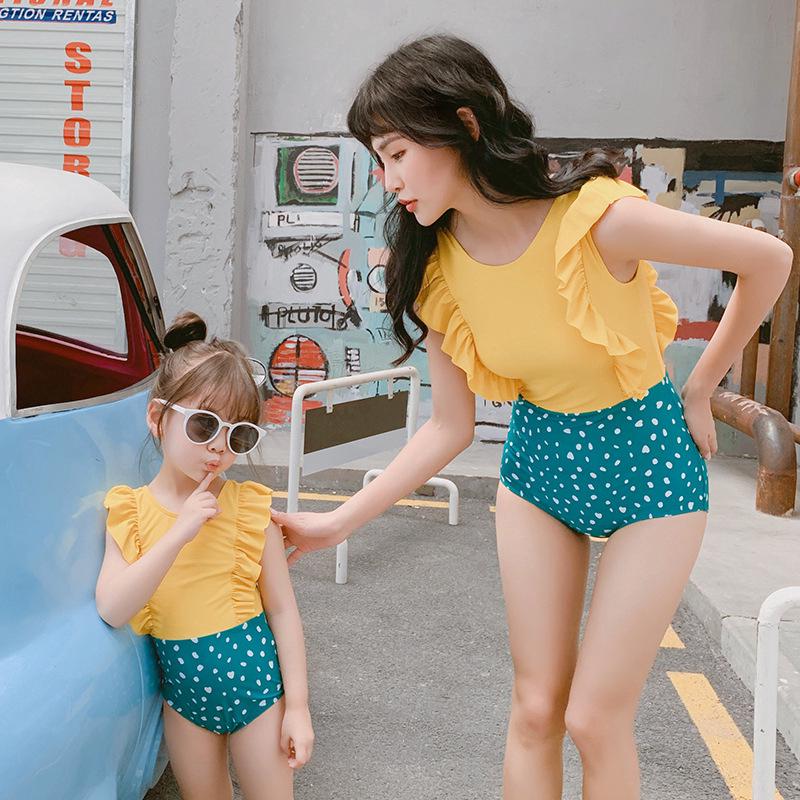 NEW mother and daughter suit parent-child swimsuit baby girl one-piece swimsuit Bikini (4)