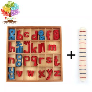 Treeyear Montessori Wooden Movable Alphabet with Box Preschool Spelling Learning Materials Children Activities LetterBox