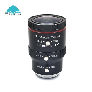 Manual Aperture 4-12mm 3MP1/1.8 C-Mount Industrial Lens Machine Vision Lens CCTV LENS Camera Accessories