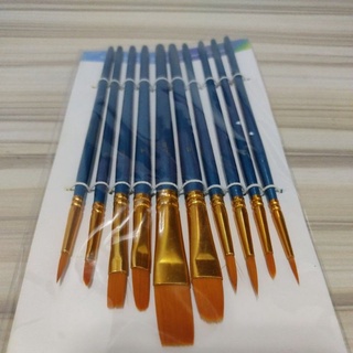 Gold Taklon Paint Brush Set 10 Pieces