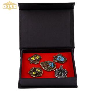 5PCS Badge Hogwarts House Harry Potter Metal Brooch Pin Jewerly With Box*