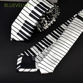 BLUEVELVET Slim Tie Piano Music Tie Necktie Black & White Men Keyboard Classic Skinny Casual/Multicolor (1)