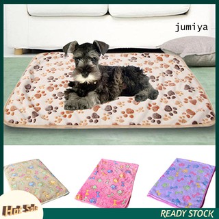 JUMY Cat Dog Puppy Pet Bone Paw Print Warm Coral Fleece Mat Soft Blanket Bed Pad Note：S size：20*20cm (1)