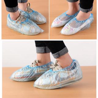 200 Pcs Disposable Plastic Shoe Covers Boot Non-Slip Protective Covers Rainproof Shoe cover