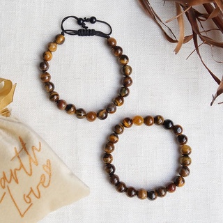 Tiger Eye - High Quality - FREE Premium Pouch - NATURAL AUTHENTIC Gemstones - 8mm Beads