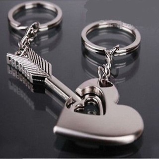 NTPH 1 Pair Fashion Heart Arrow Key Ring Keyfob Romantic Couples Keychain Lover FAD