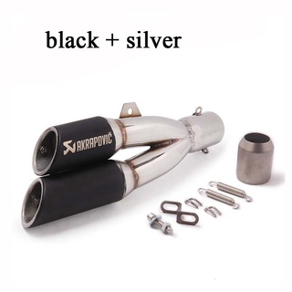 ▬✻Double outlet 38-51mm Exhaust Pipe Canister Muffler Tailpipe Rear Pipe Universal Pipe with DB Kill