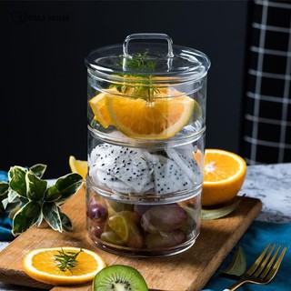 Borosilicate Stackable Glass Kitchen Jar Container with Lid