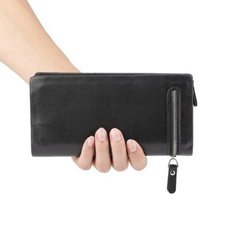 【OMB】New Men Leather ID Credit Card Holder Clutch Zipper Wallets (1)