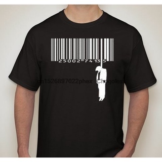 Hanging Man Barcode hack hacking Anti government Hung T shirt Tee anonymous anon