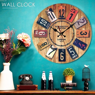 Maimy Antique Silent 12 Inch Wooden Big Numerals Round Wall Clock Home Bedroom