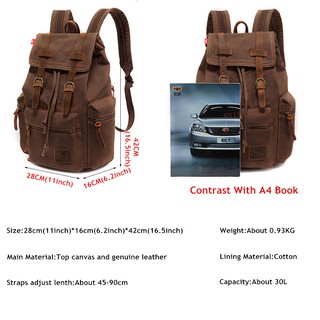 ﹍◐☄AUGUR New fashion men's backpack vintage canvas backpack school bag men's travel bags large capac