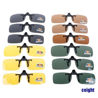 Clip-on Polarized Day Night Vision Flip-up Lens Driving Glasses Sunglasses