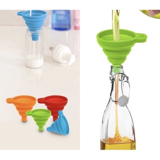 Silicone foldable funnel collapsible funnel refueling oil bottle