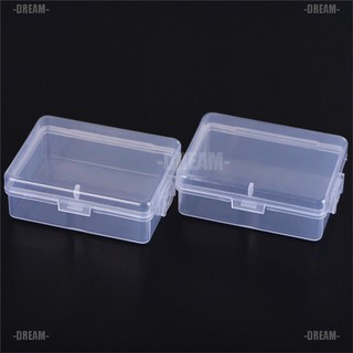 Dream ❤ 2PCS Small Transparent Plastic Storage Box Clear Square Multipurpose Display Box