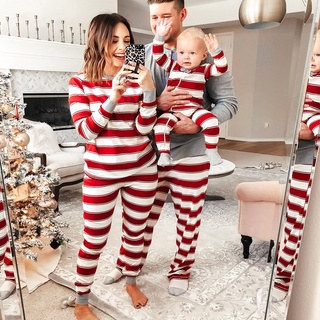 Christmas Family Pajamas 2-Piece Set Christmas Family Matching Pajamas Set Stripe Sleepwear