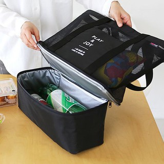 Picnic Beach Cooler Tote Bento Bag Insulated Thermal Bag