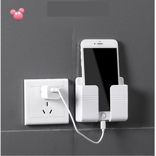Wall Mount Stand Phone Holder Socket Wall Mounted Organizer Storage Box Remote Control TD