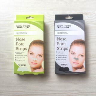 Body Treats Charcoal OR Green Tea Nose pore Strips x 12s