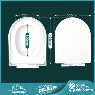 【Ready stock】Universal Slow-Close Toilet Seat Lid Cover Set Big Type Bathroom Toilet Seats