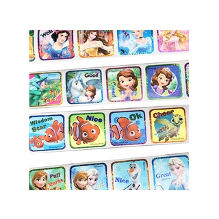 ZIWU 200pcs Stickers Kids Cartoon Sticker Roll Good as Gift Disney Frozen Elsa Anna Princess Sofia Finding Nemo Micky Winnie Toy Story Sticker (5)