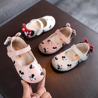 BBWORLD Kids Girl Fashion Versatile Cartoon Mickey Soft-soled Casual Shoes Princess Shoes (1)