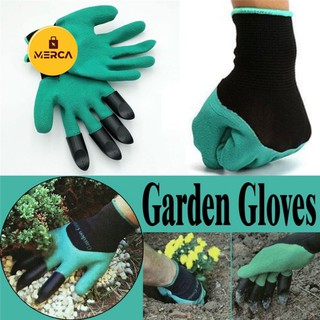 MERCA 1 Pair Garden Gloves 4 Hand Claw ABS Plastic Digging Gardening Glove Quick Excavation Plant