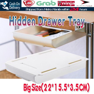 【Fast Delivery】Self Stick Table Storage Tray Drawer Organizer Under Desk Stand Under Drawer Storage