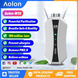 Aolon 150million Negative Ion Air Purifier ionizer Necklace Mini Personal air purifier Remove PM2.5 Low Noise car Air Freshener for Adult PK Aviche M1 3.0