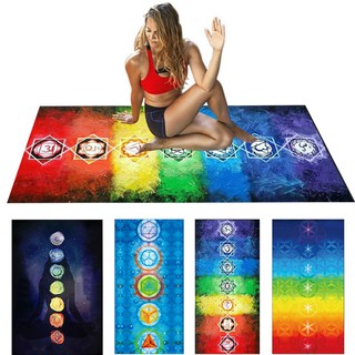 Rainbow 7 Chakra Mandala Bohemia Blanket Tapestry Summer Beach Towel Yoga Mat U12