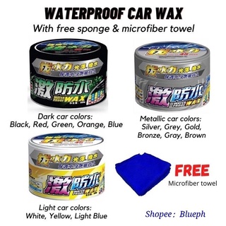 BOTNY Hydrophobic Waterproof Wax Car Wax with FREE Sponge and Microfiber Towel