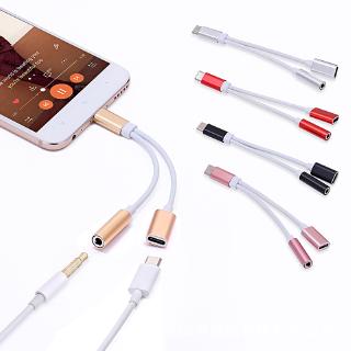 USB TYPE-C to 3.5mm Earphone Audio Cable 2 In 1 Music Port Adapter Type C to 3.5 AUX Jack charging