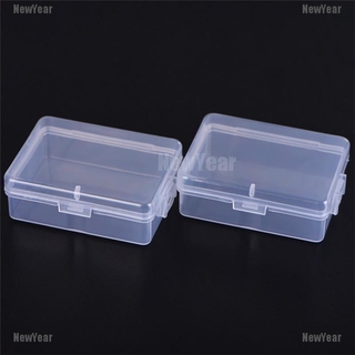 <New Year> 2PCS Small Transparent Plastic Storage Box Clear Square Multipurpose Display Box